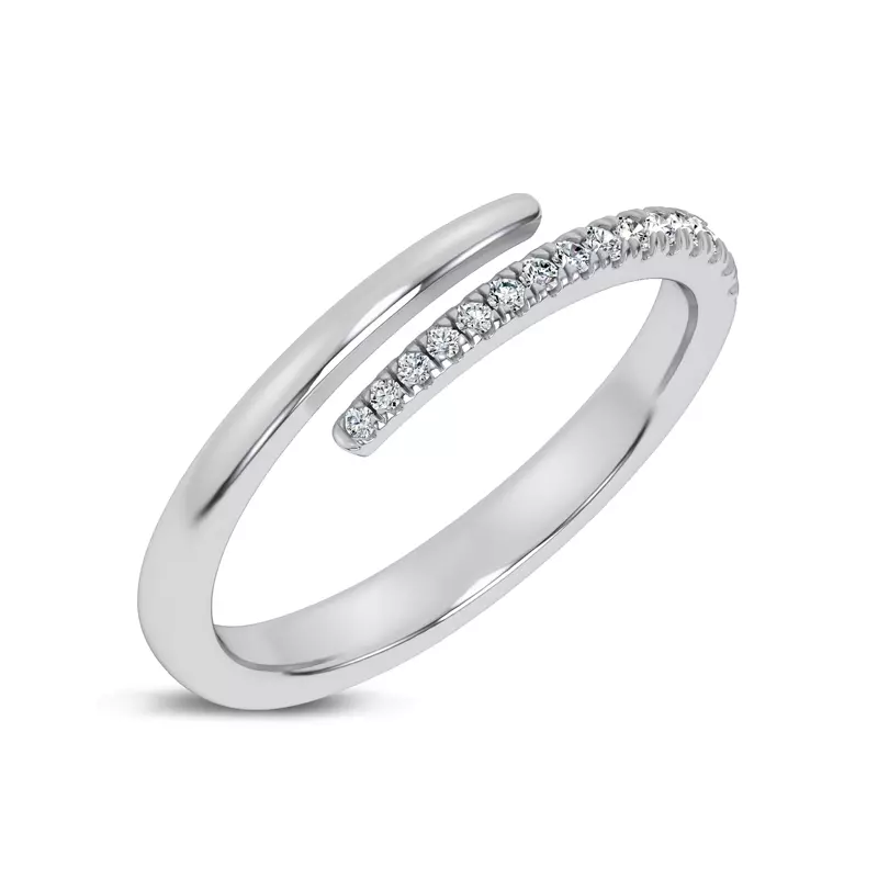 Platinum Whisper Wrap Pavé Ring