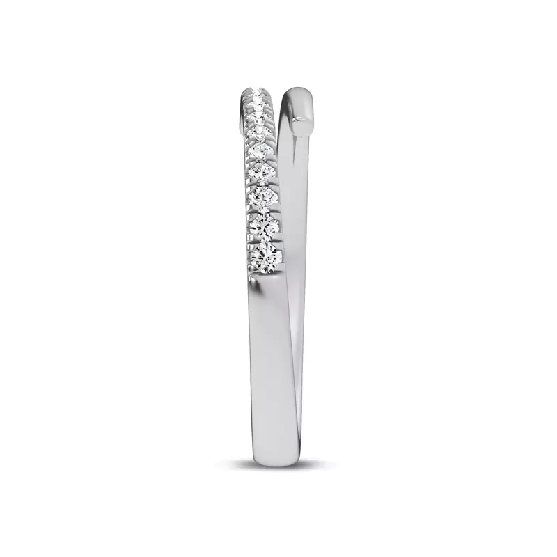 Platinum Whisper Wrap Pavé Ring