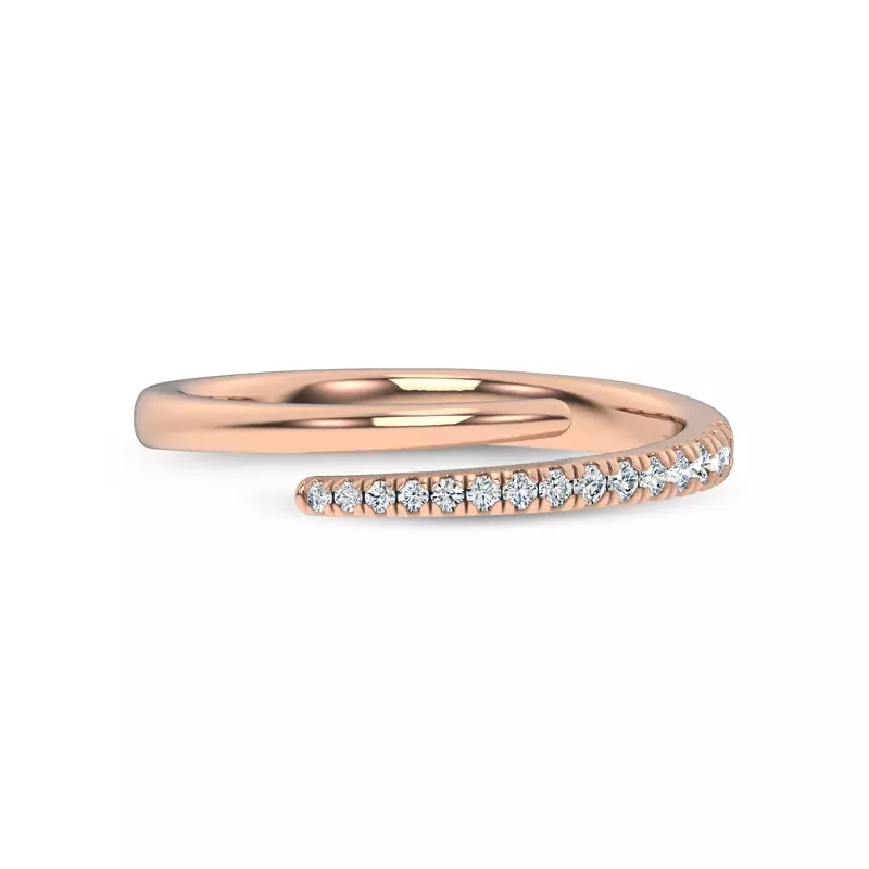 18K Rose Gold Whisper Wrap Pavé Ring