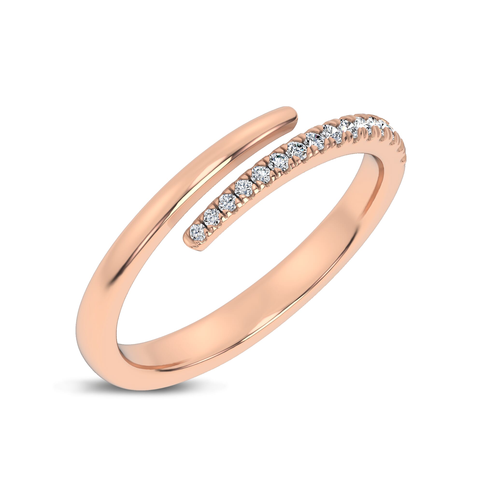 18K Rose Gold Whisper Wrap Pavé Ring