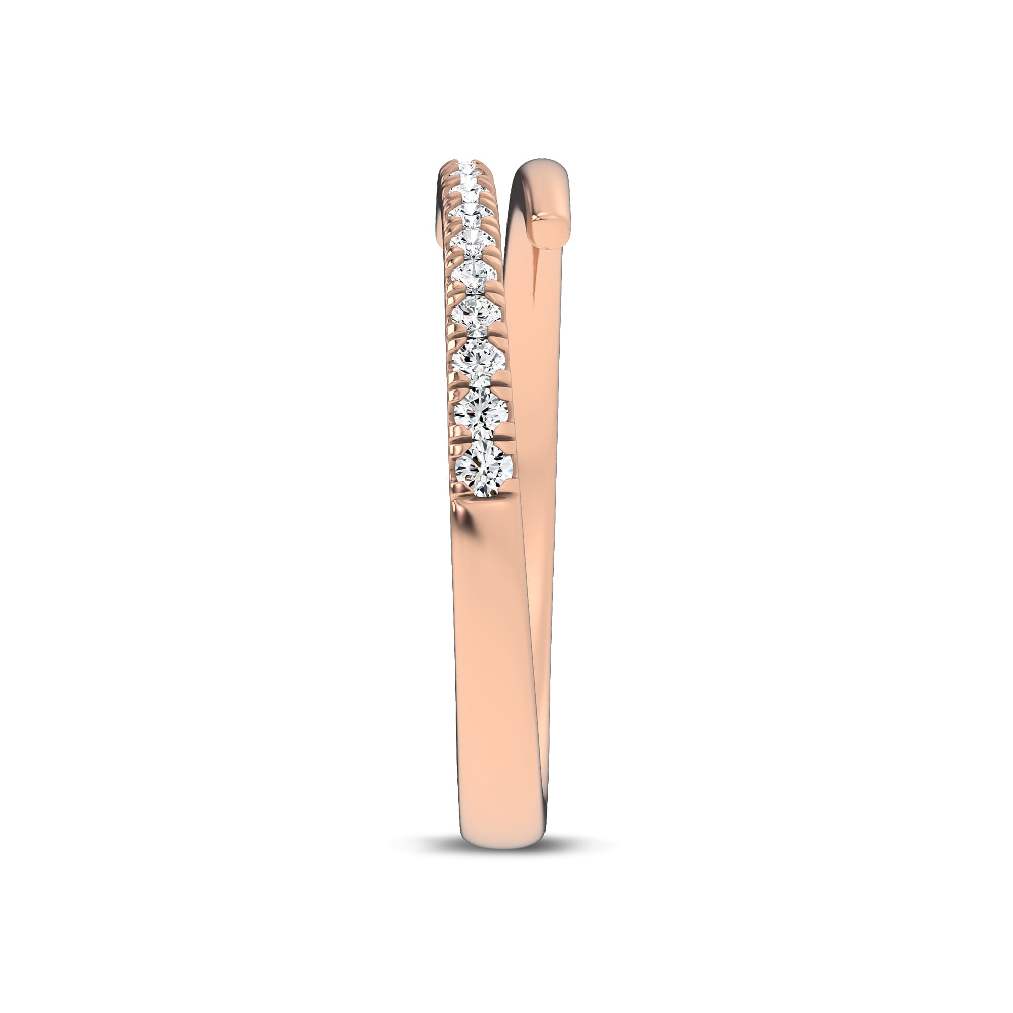 18K Rose Gold Whisper Wrap Pavé Ring
