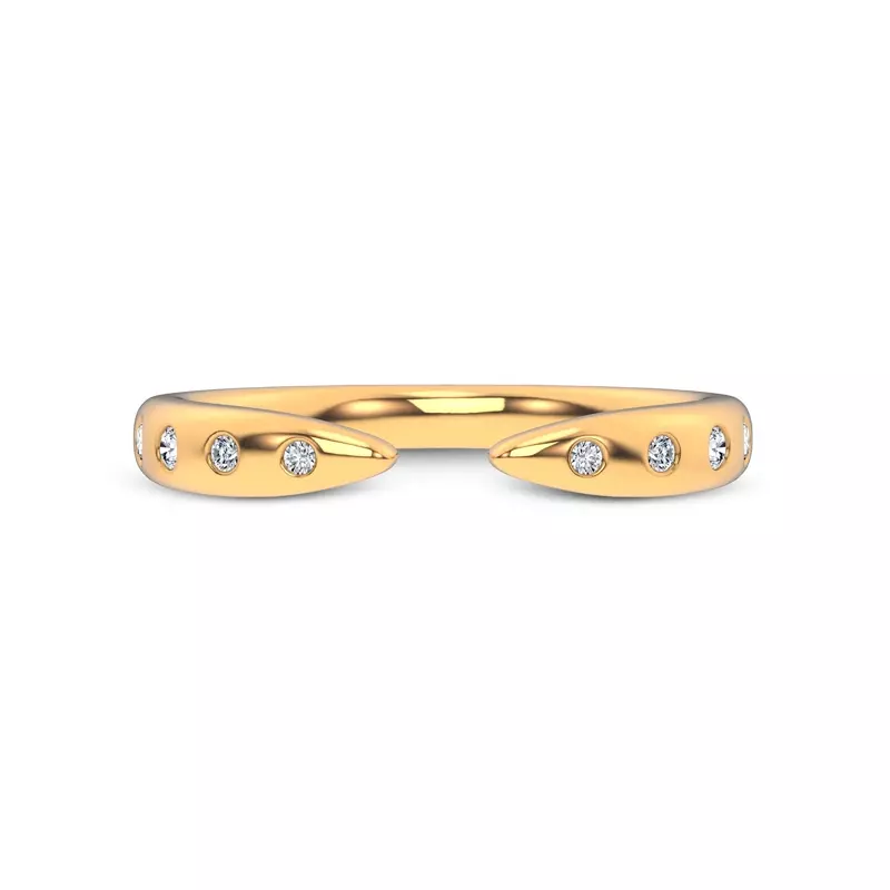 14K Yellow Gold Lustra Open Diamond Band