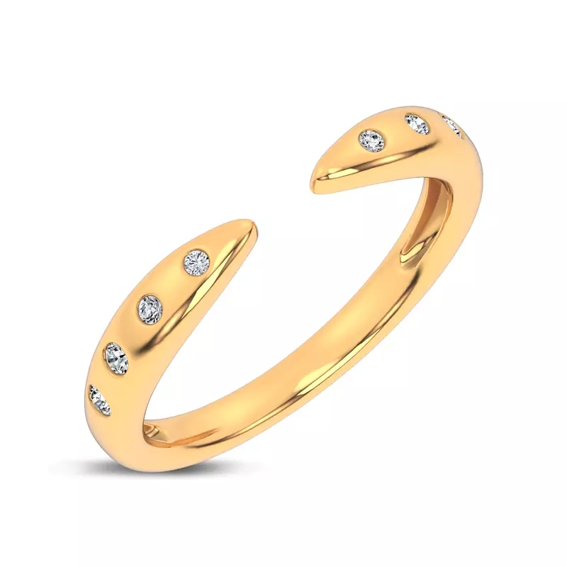 14K Yellow Gold Lustra Open Diamond Band