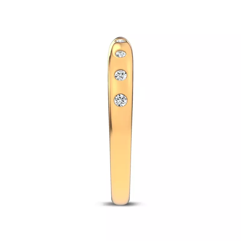 14K Yellow Gold Lustra Open Diamond Band