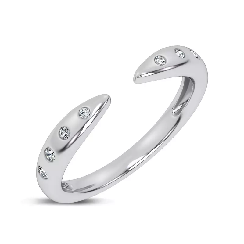 Platinum Lustra Open Diamond Band
