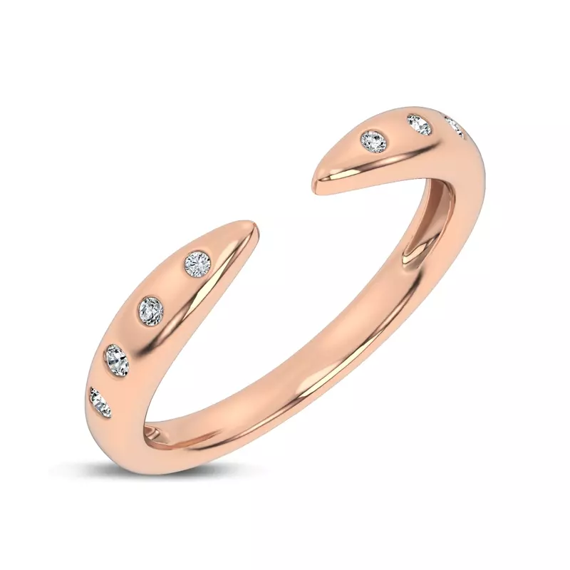 18K Rose Gold Lustra Open Diamond Band