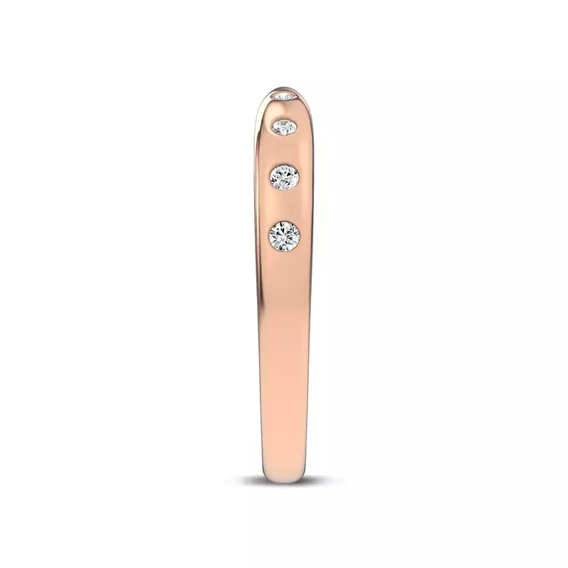 18K Rose Gold Lustra Open Diamond Band