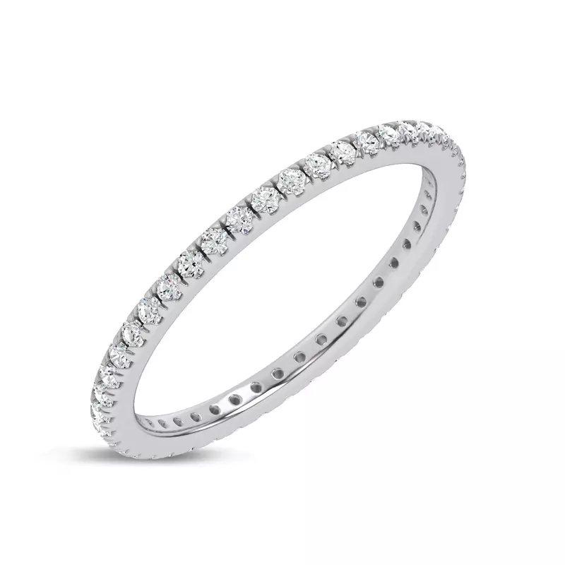 14K White Gold Stackable Pavé Eternity Band (0.33 ct. tw.)