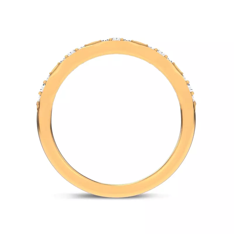 14K Yellow Gold Ouvre Clustered Round Open Lab Band