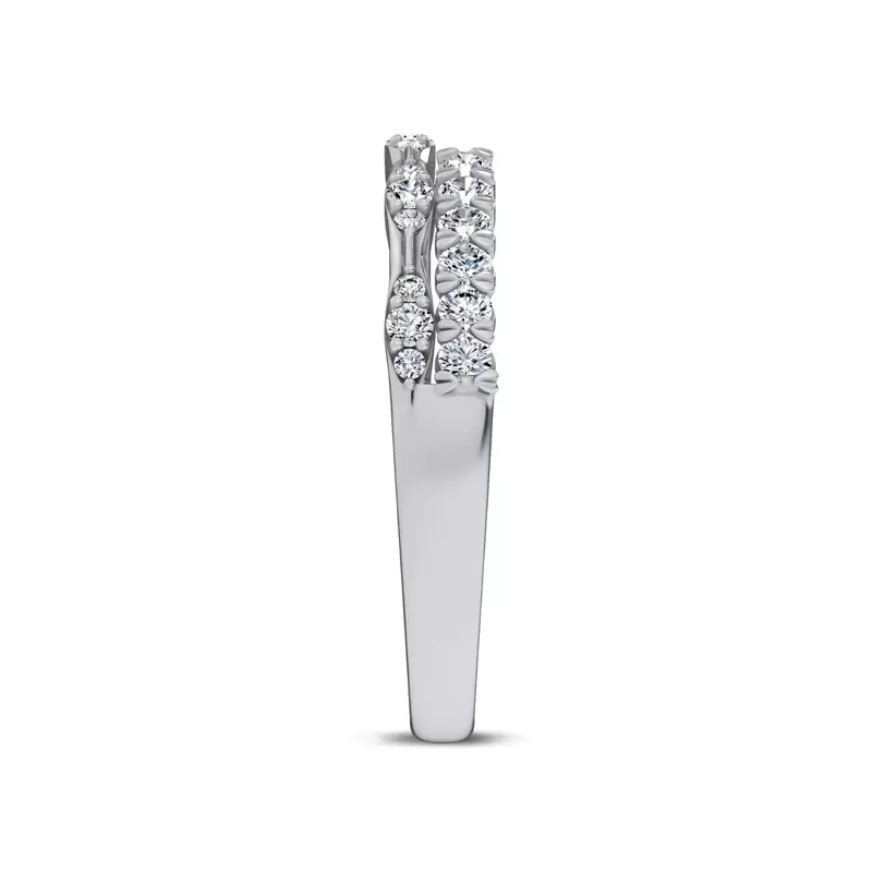 Platinum Ouvre Clustered Round Open Band