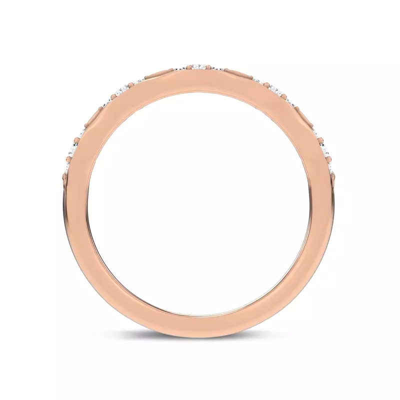 18K Rose Gold Ouvre Clustered Round Open Lab Band