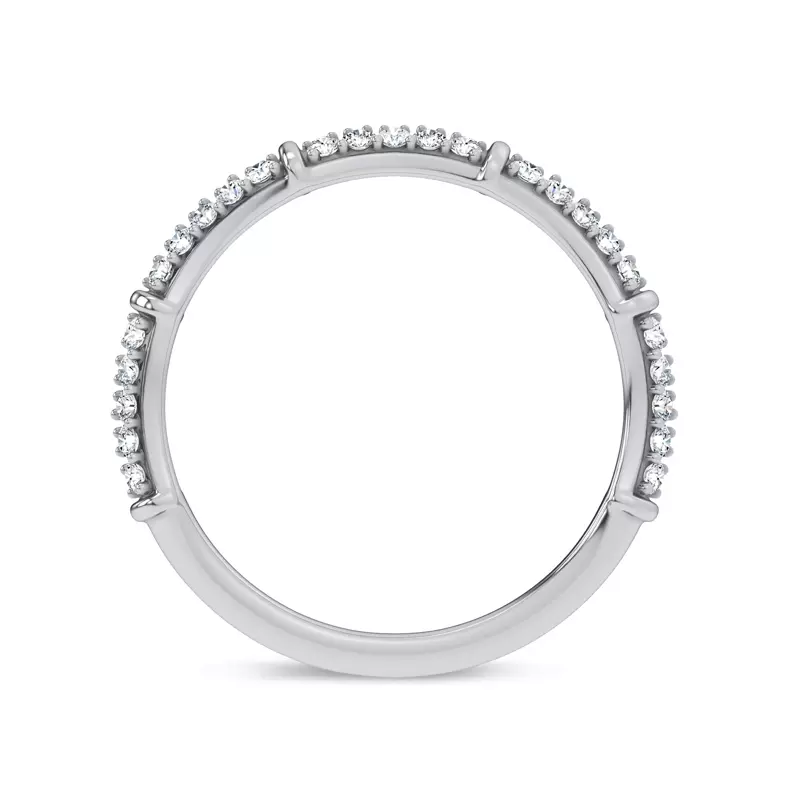 14K White Gold Bao Bamboo Pavé Band