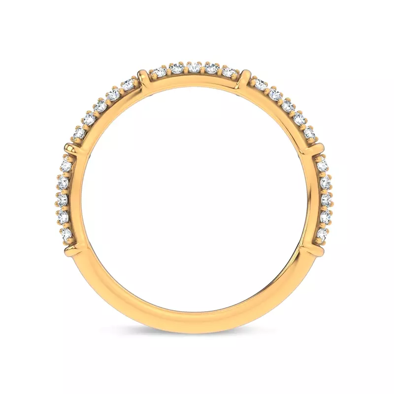 14K Yellow Gold Bao Bamboo Pavé Lab Band