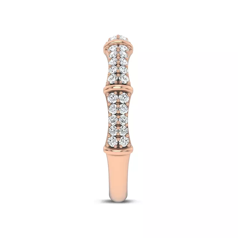 18K Rose Gold Bao Bamboo Pavé Lab Band