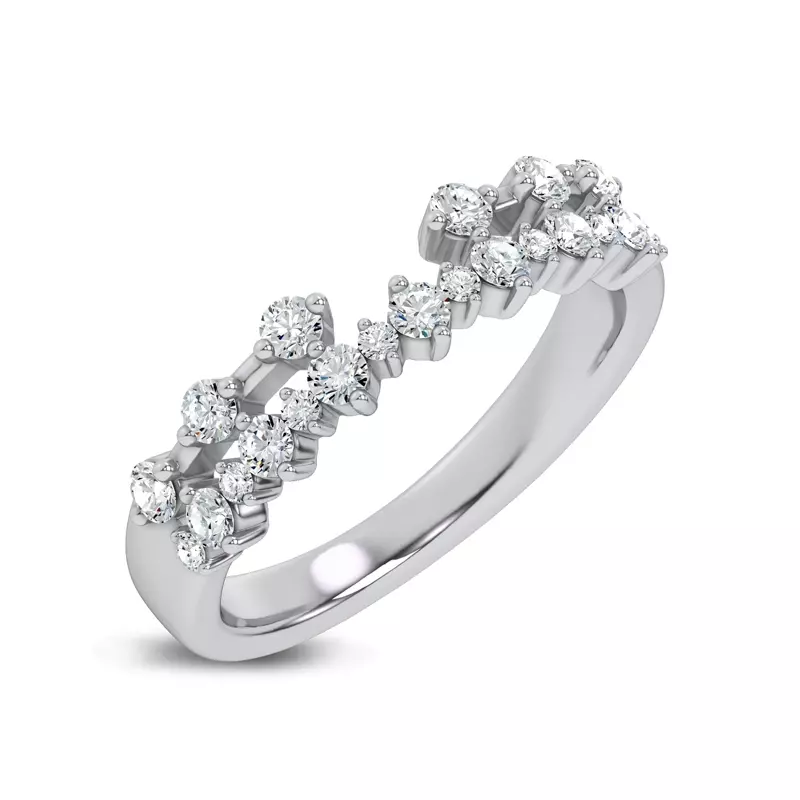 14K White Gold Ouvre Layered Open Lab Band