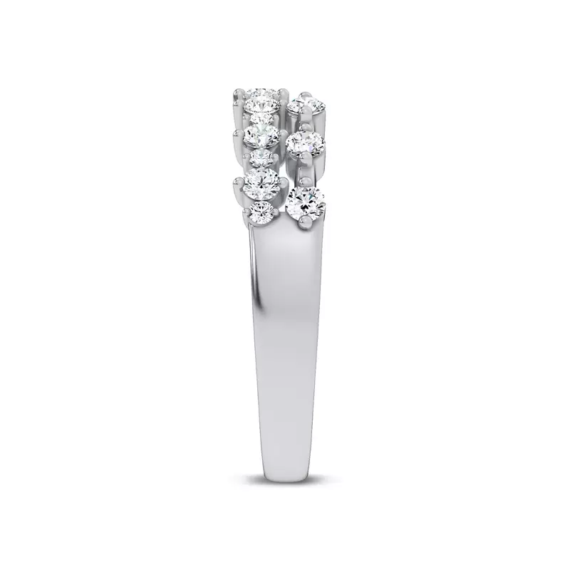 14K White Gold Ouvre Layered Open Lab Band