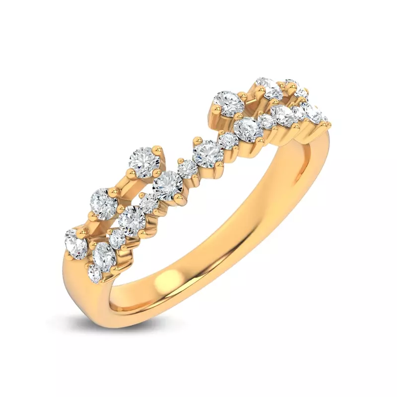 14K Yellow Gold Ouvre Layered Open Band