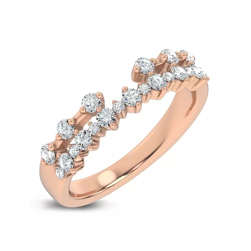 18K Rose Gold Ouvre Layered Open Band
