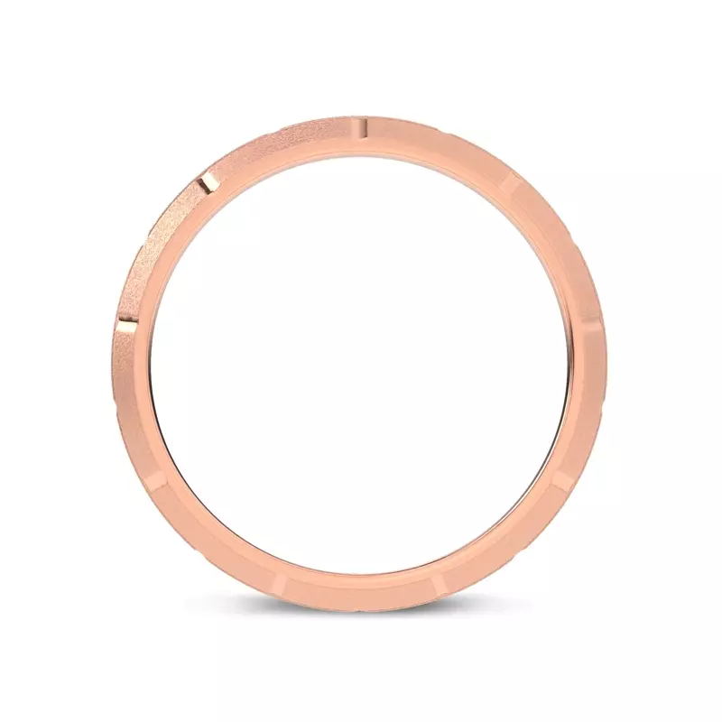 14K Rose Gold Brushed Brick Beveled Edge Band (7.1mm)