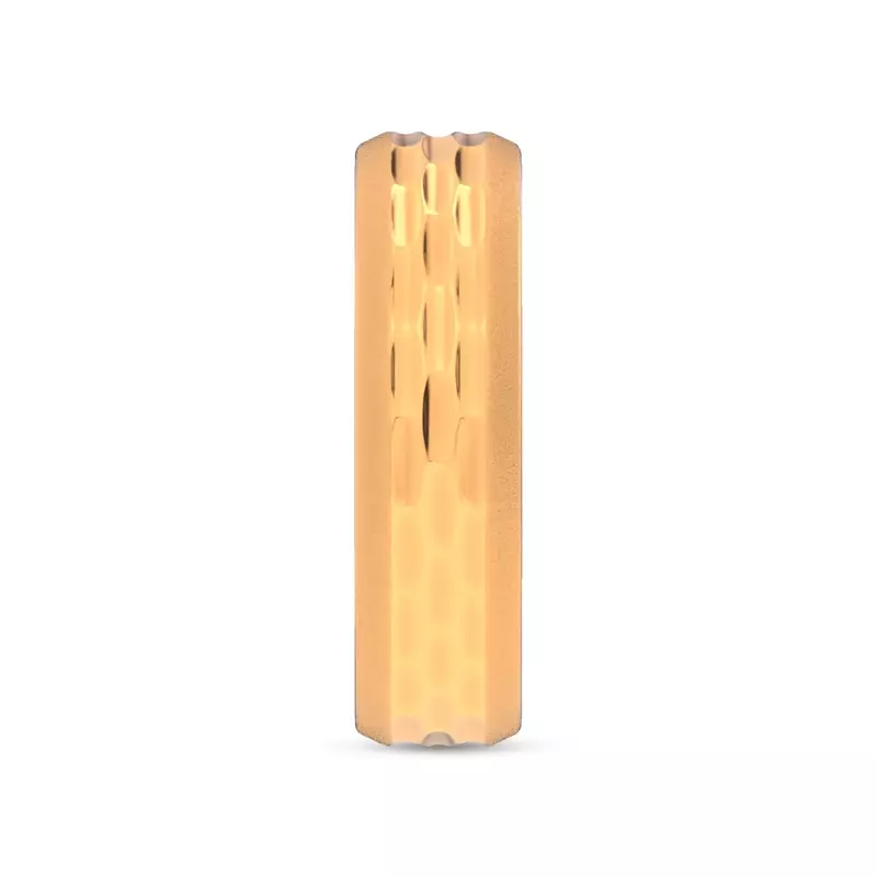 18K Yellow Gold Patterned Brushed Edge Band (7mm)