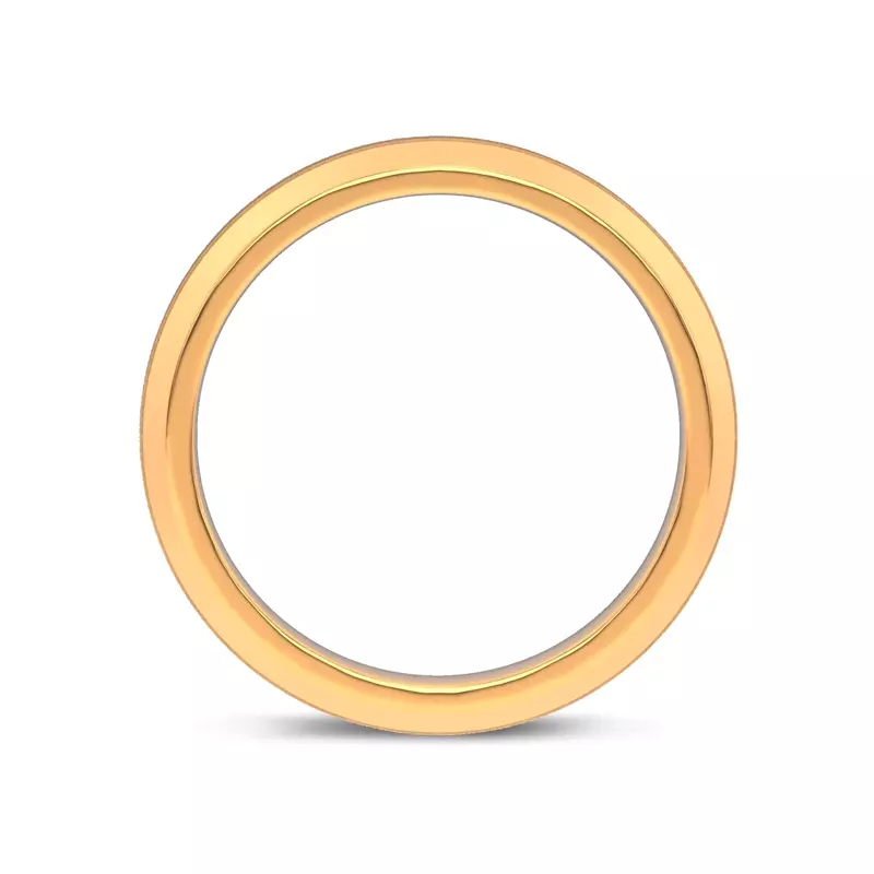 14K Yellow Gold Mixed Textured Beveled Edge Band (7mm)