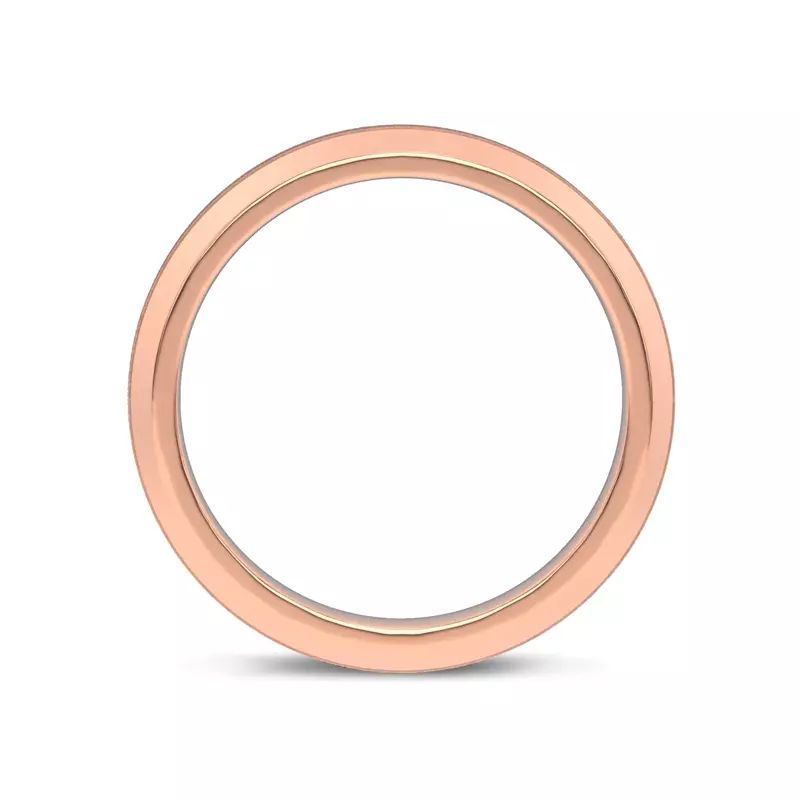 18K Rose Gold Mixed Textured Beveled Edge Band (7mm)