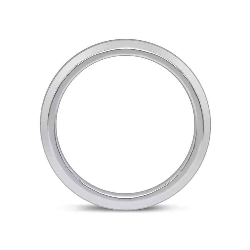 18K White Gold Mixed Textured Beveled Edge Band (7mm)