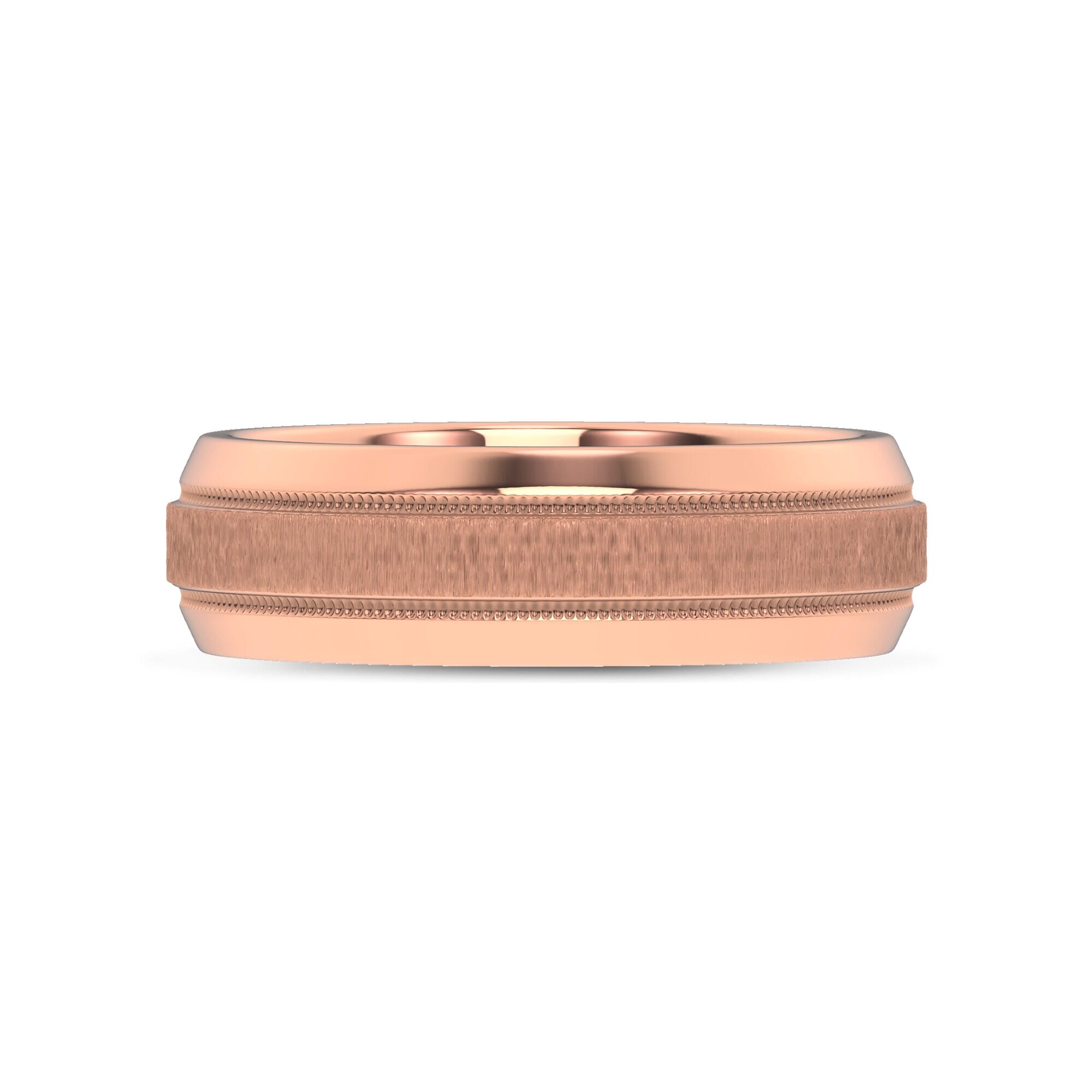 Mixed Textured Beveled Milgrain Band (7.1mm)