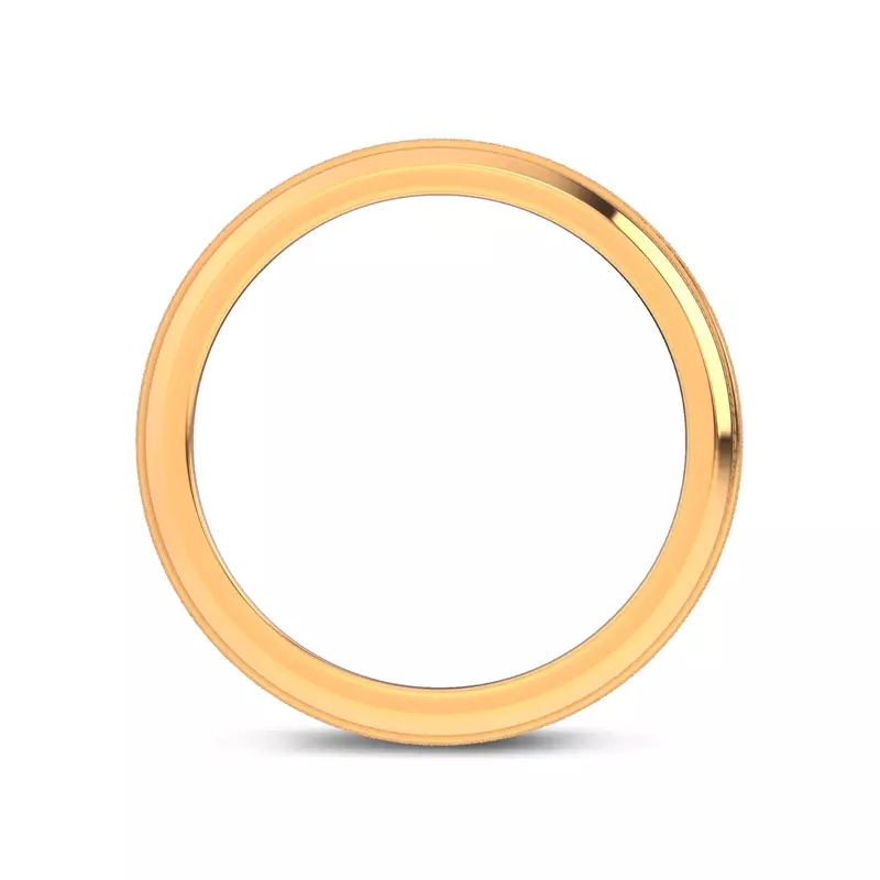 14K Yellow Gold Mixed Textured Beveled Milgrain Band (7.1mm)
