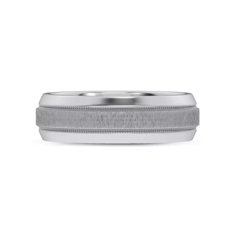 Mixed Textured Beveled Milgrain Band (7.1mm)