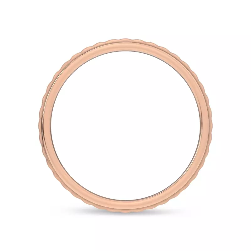 14K Rose Gold Brushed Rippled Band (7mm)