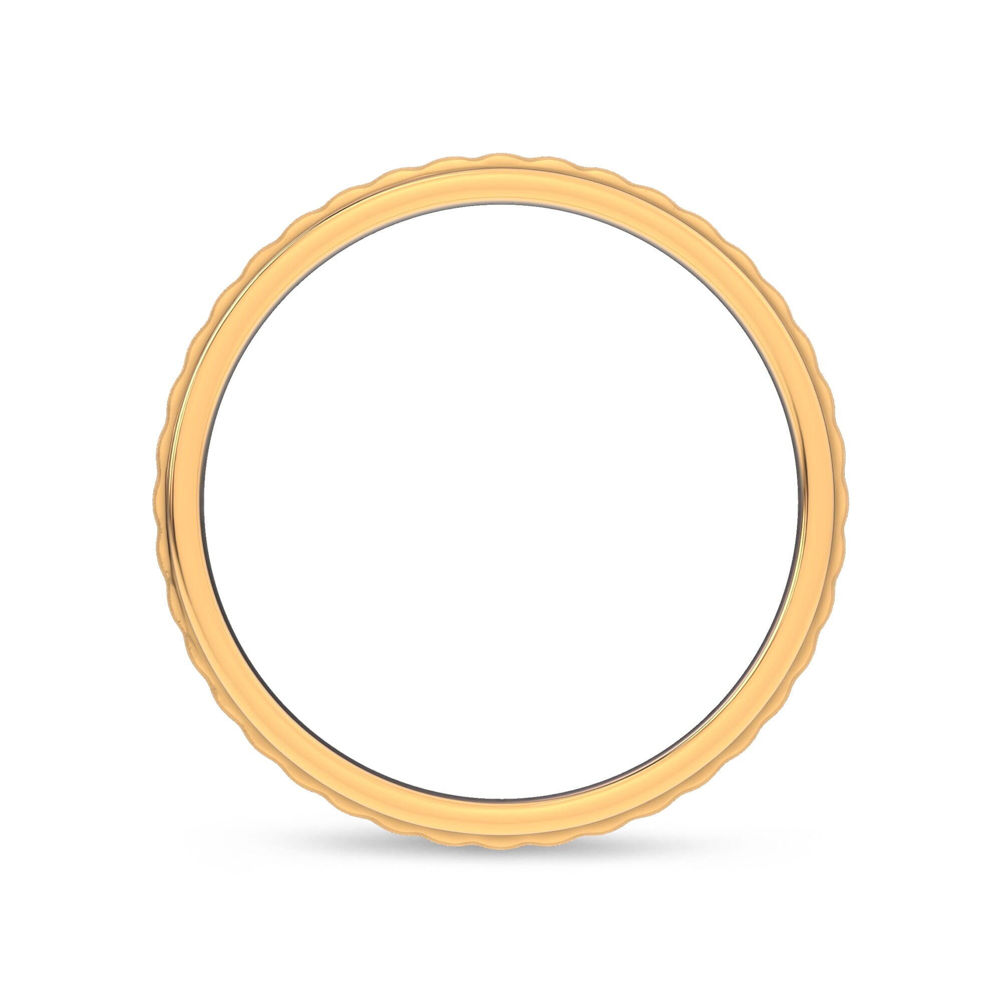 14K Yellow Gold Brushed Rippled Band (7mm)