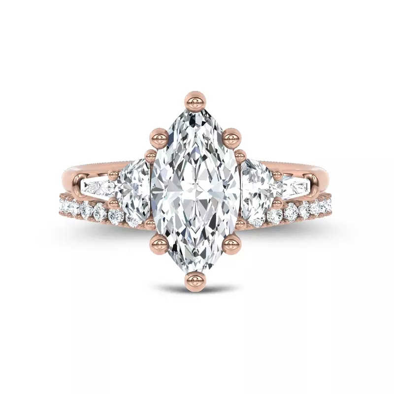 14K Rose Gold Lunare Pavé Lab Band