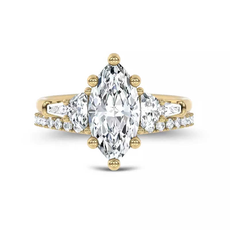 14K Yellow Gold Lunare Pavé Lab Band