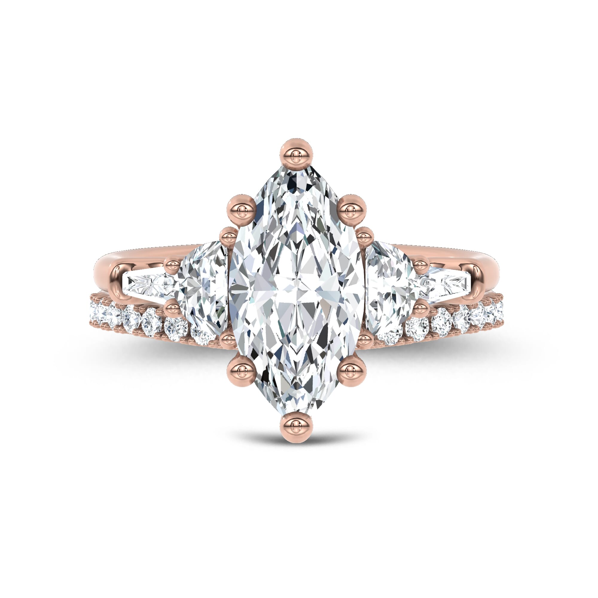 18K Rose Gold Lunare Pavé Lab Band