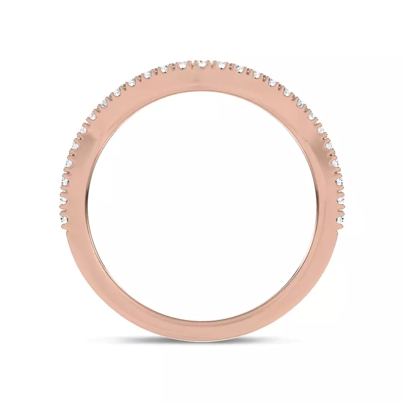 14K Rose Gold Bellatrix Contour Pavé Band 