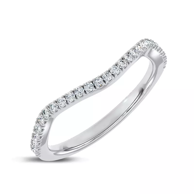 14K White Gold Bellatrix Contour Pavé Band 