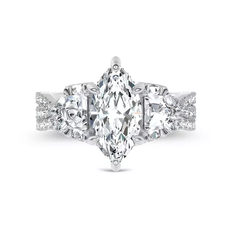 14K White Gold Bellatrix Contour Pavé Band 