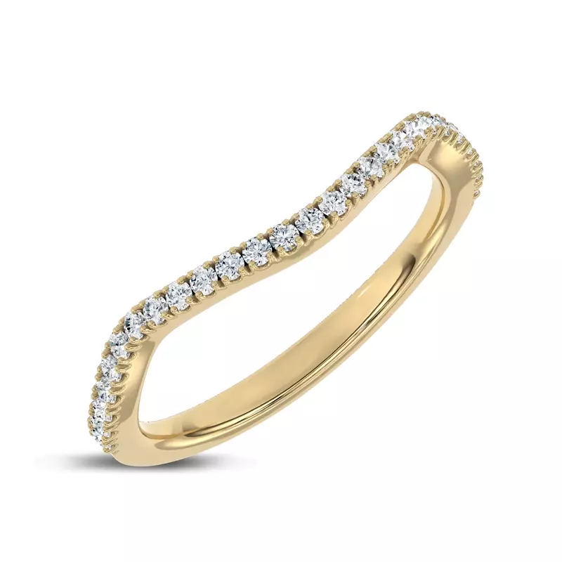 14K Yellow Gold Bellatrix Contour Pavé Band 