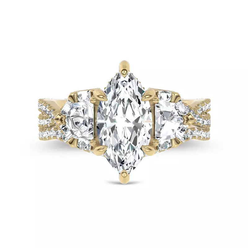14K Yellow Gold Bellatrix Contour Pavé Band 