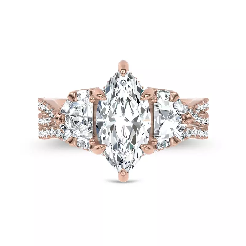 18K Rose Gold Bellatrix Contour Pavé Band 