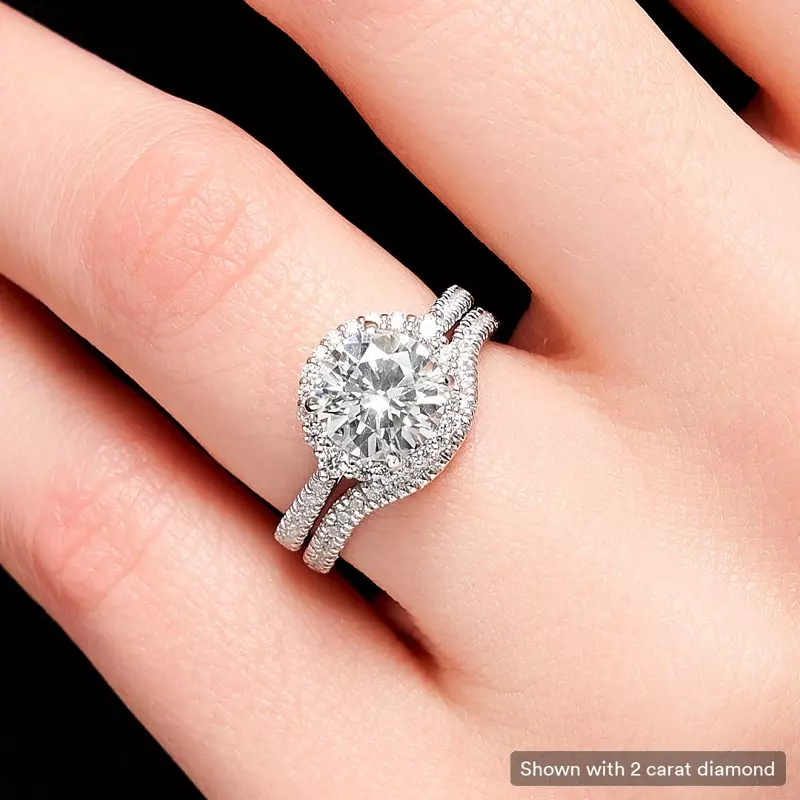 18K White Gold Hannah Diamond Halo Engagement Ring