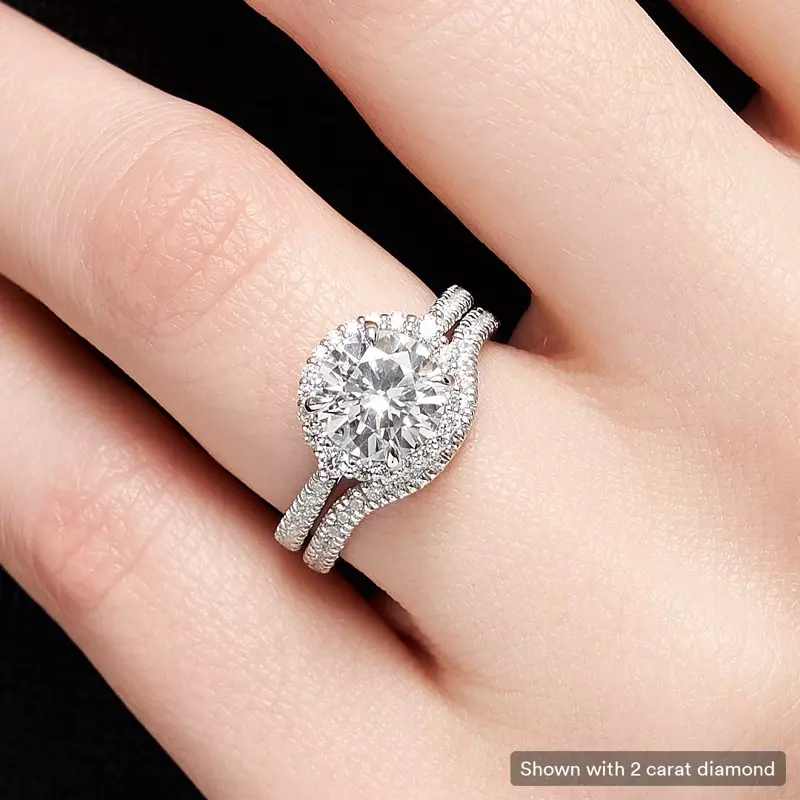 18K White Gold Hannah Diamond Halo Engagement Ring