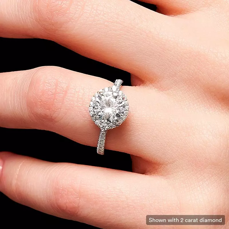 18K White Gold Hannah Diamond Halo Engagement Ring
