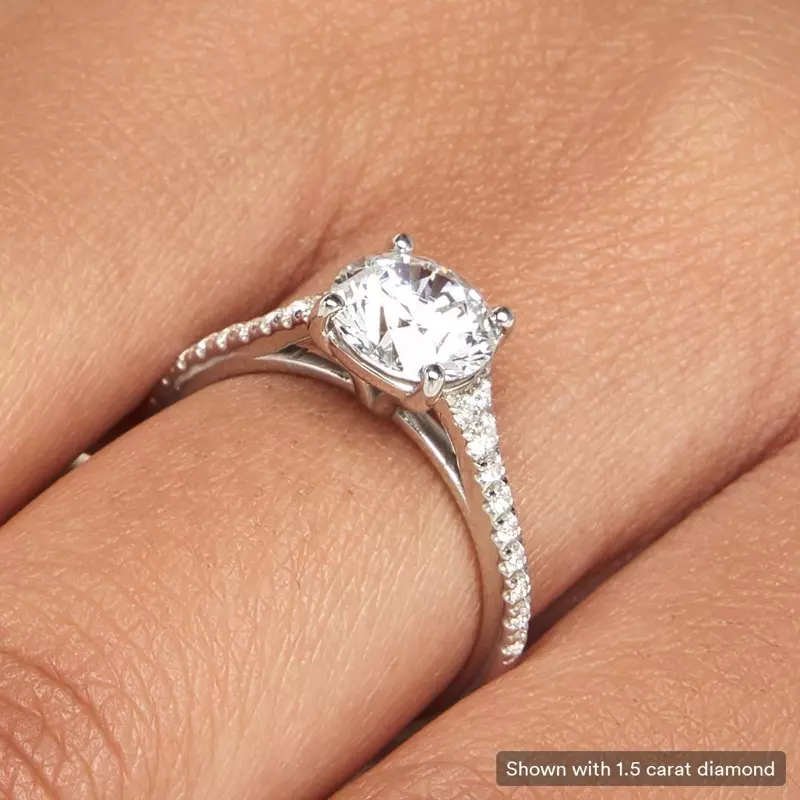 Platinum Camila Split Pave Cathedral Engagement Ring