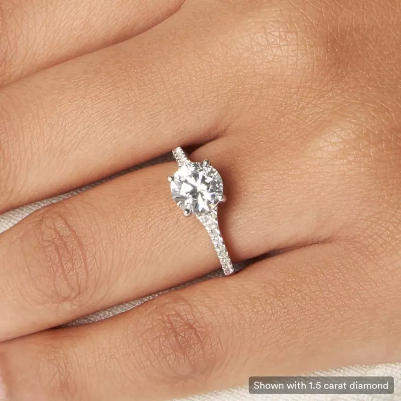 Platinum Camila Split Pave Cathedral Engagement Ring