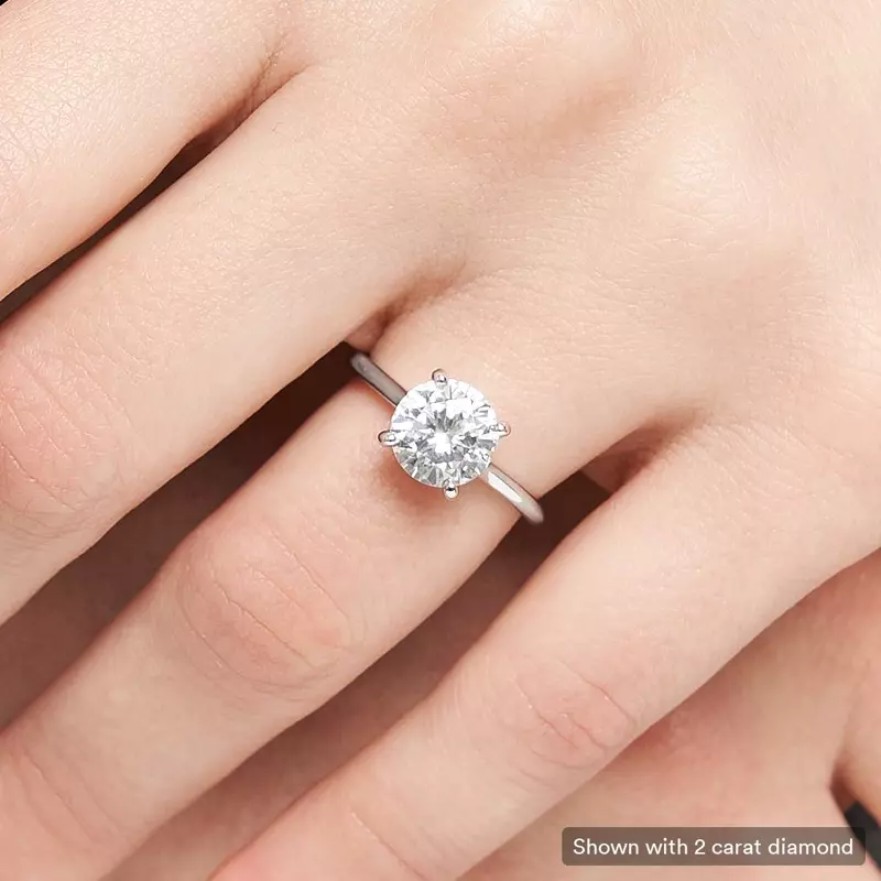 14K White Gold Ayesha 4 Prong East-West Solitaire Engagement Ring