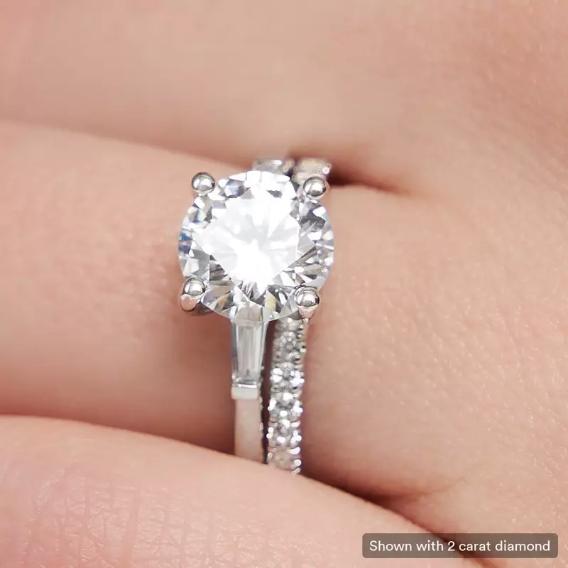 Platinum Dana Tapered Baguette Three-Stone Engagement Ring