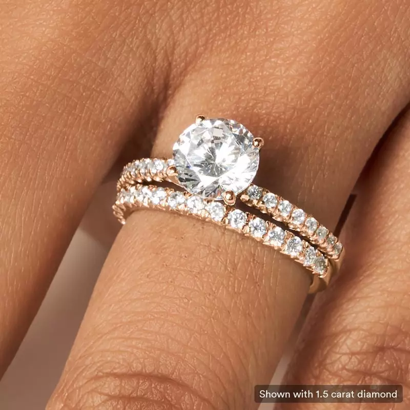 14K Rose Gold Maddison Pavé Diamond Engagement Ring