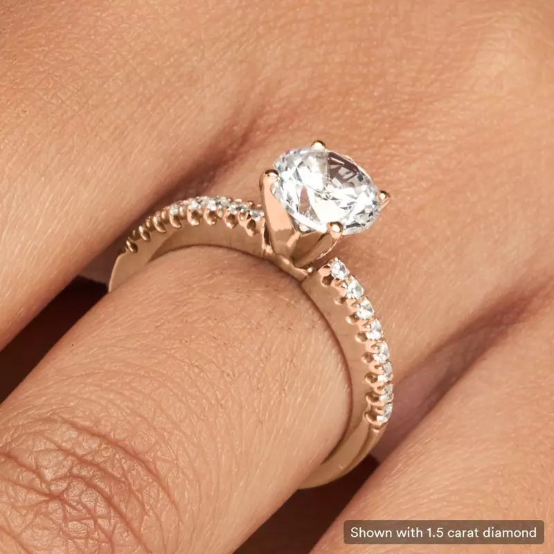 14K Rose Gold Maddison Pavé Diamond Engagement Ring